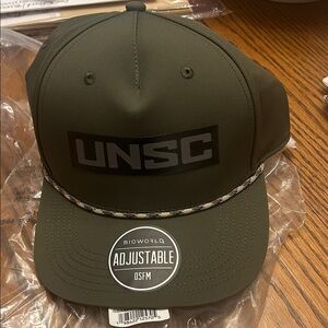 Microsoft HALO UNSC Bioworld Green Rope Snap Back Hat NWT UN Security Council.